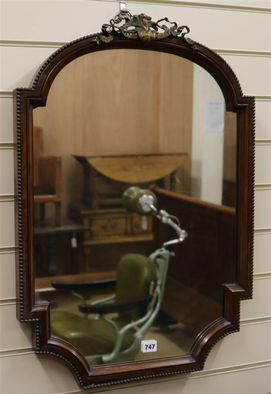 A walnut frame wall mirror W.51cm